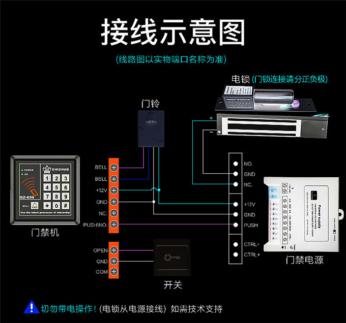 盖卓门禁系统一体机电磁锁磁力锁刷卡锁密码玻璃门禁锁699